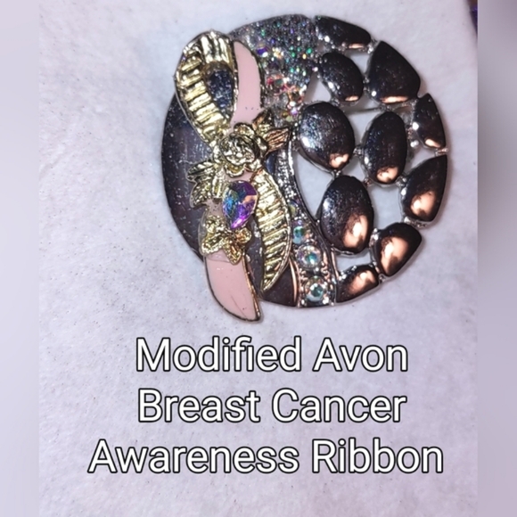 Breast Cancer Awareness Pink Ribbon Theme Brooch - Picture 5 of 12